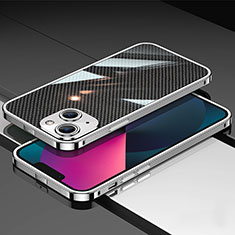 Funda Bumper Lujo Marco de Aluminio Carcasa JL1 para Apple iPhone 13 Plata