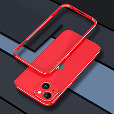 Funda Bumper Lujo Marco de Aluminio Carcasa JZ1 para Apple iPhone 15 Rojo