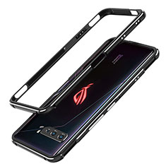 Funda Bumper Lujo Marco de Aluminio Carcasa JZ1 para Asus ROG Phone 3 Plata y Negro