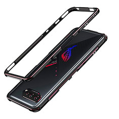 Funda Bumper Lujo Marco de Aluminio Carcasa JZ1 para Asus ROG Phone 5 Pro Rojo y Negro