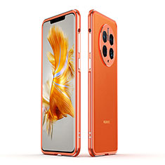 Funda Bumper Lujo Marco de Aluminio Carcasa JZ1 para Huawei Mate 50 Pro Naranja