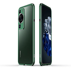 Funda Bumper Lujo Marco de Aluminio Carcasa JZ1 para Huawei P60 Pro Verde