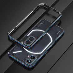 Funda Bumper Lujo Marco de Aluminio Carcasa JZ1 para Nothing Phone 2 Azul y Negro