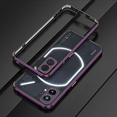 Funda Bumper Lujo Marco de Aluminio Carcasa JZ1 para Nothing Phone 2 Morado