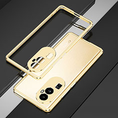 Funda Bumper Lujo Marco de Aluminio Carcasa JZ1 para Oppo Reno10 Pro+ Plus 5G Oro