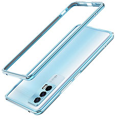 Funda Bumper Lujo Marco de Aluminio Carcasa JZ1 para Vivo iQOO Neo5 5G Azul Cielo