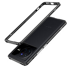 Funda Bumper Lujo Marco de Aluminio Carcasa JZ1 para Vivo X80 5G Negro