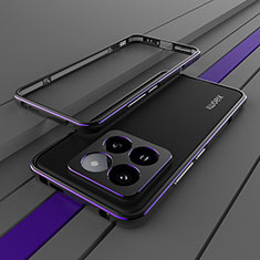 Funda Bumper Lujo Marco de Aluminio Carcasa JZ2 para Xiaomi Mi 14 5G Morado