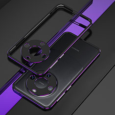 Funda Bumper Lujo Marco de Aluminio Carcasa JZ4 para Huawei Mate 60 Pro+ Plus Morado