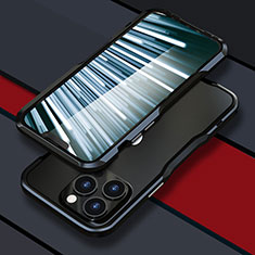 Funda Bumper Lujo Marco de Aluminio Carcasa LF1 para Apple iPhone 13 Pro Max Negro