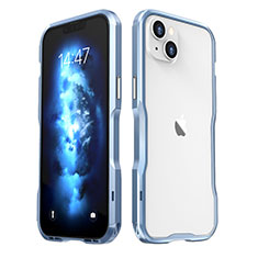 Funda Bumper Lujo Marco de Aluminio Carcasa LF2 para Apple iPhone 14 Plus Azul