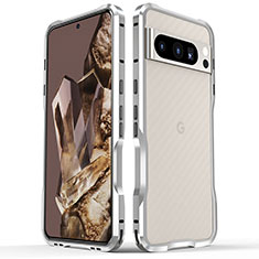 Funda Bumper Lujo Marco de Aluminio Carcasa LF2 para Google Pixel 8 Pro 5G Plata