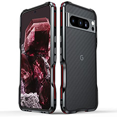 Funda Bumper Lujo Marco de Aluminio Carcasa LF2 para Google Pixel 8 Pro 5G Rojo y Negro