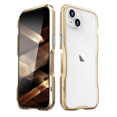 Funda Bumper Lujo Marco de Aluminio Carcasa LF3 para Apple iPhone 15 Oro