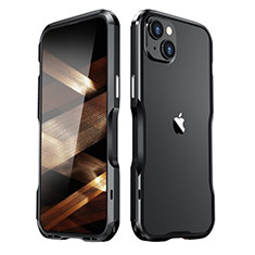 Funda Bumper Lujo Marco de Aluminio Carcasa LF3 para Apple iPhone 15 Plus Negro