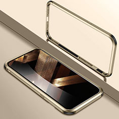 Funda Bumper Lujo Marco de Aluminio Carcasa LK2 para Apple iPhone 15 Plus Oro