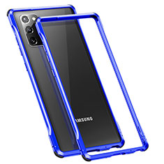 Funda Bumper Lujo Marco de Aluminio Carcasa N01 para Samsung Galaxy Note 20 5G Azul