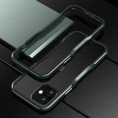 Funda Bumper Lujo Marco de Aluminio Carcasa N02 para Apple iPhone 12 Verde Noche