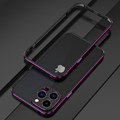 Funda Bumper Lujo Marco de Aluminio Carcasa para Apple iPhone 14 Pro Morado