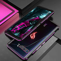 Funda Bumper Lujo Marco de Aluminio Carcasa para Asus ROG Phone 3 Morado