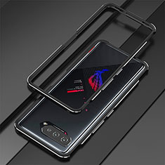 Funda Bumper Lujo Marco de Aluminio Carcasa para Asus ROG Phone 5 ZS673KS Plata y Negro