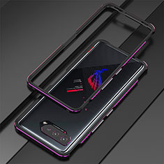 Funda Bumper Lujo Marco de Aluminio Carcasa para Asus ROG Phone 5s Pro Morado