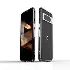 Funda Bumper Lujo Marco de Aluminio Carcasa para Google Pixel 8 Pro 5G Plata y Negro