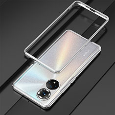 Funda Bumper Lujo Marco de Aluminio Carcasa para Huawei Honor 50 Pro 5G Plata