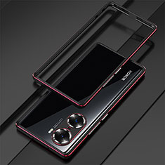 Funda Bumper Lujo Marco de Aluminio Carcasa para Huawei Honor 60 5G Rojo y Negro