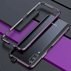 Funda Bumper Lujo Marco de Aluminio Carcasa para Huawei Honor 9X Pro Morado y Negro