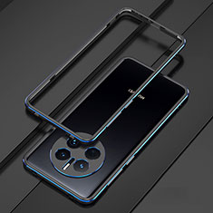 Funda Bumper Lujo Marco de Aluminio Carcasa para Huawei Mate 50 Pro Azul y Negro