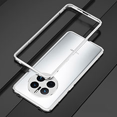 Funda Bumper Lujo Marco de Aluminio Carcasa para Huawei Mate 50 Pro Plata