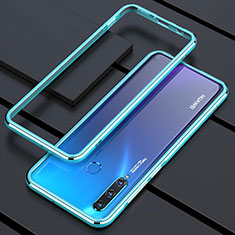 Funda Bumper Lujo Marco de Aluminio Carcasa para Huawei Nova 4e Azul