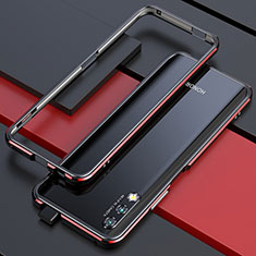 Funda Bumper Lujo Marco de Aluminio Carcasa para Huawei P Smart Z (2019) Rojo y Negro