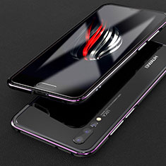 Funda Bumper Lujo Marco de Aluminio Carcasa para Huawei P20 Pro Morado y Negro