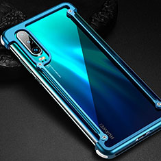 Funda Bumper Lujo Marco de Aluminio Carcasa para Huawei P30 Azul