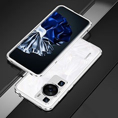 Funda Bumper Lujo Marco de Aluminio Carcasa para Huawei P60 Pro Plata