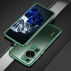 Funda Bumper Lujo Marco de Aluminio Carcasa para Huawei P60 Verde