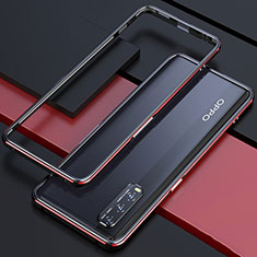 Funda Bumper Lujo Marco de Aluminio Carcasa para Oppo Find X2 Rojo