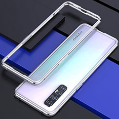 Funda Bumper Lujo Marco de Aluminio Carcasa para Oppo Reno3 Pro Plata