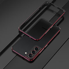 Funda Bumper Lujo Marco de Aluminio Carcasa para Samsung Galaxy S25 5G Rojo y Negro