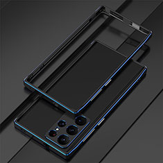 Funda Bumper Lujo Marco de Aluminio Carcasa para Samsung Galaxy S25 Ultra 5G Azul y Negro