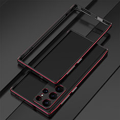 Funda Bumper Lujo Marco de Aluminio Carcasa para Samsung Galaxy S25 Ultra 5G Rojo y Negro