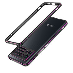 Funda Bumper Lujo Marco de Aluminio Carcasa para Vivo iQOO 9 5G Morado