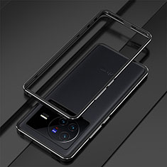 Funda Bumper Lujo Marco de Aluminio Carcasa para Vivo X80 5G Negro