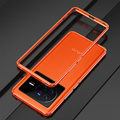 Funda Bumper Lujo Marco de Aluminio Carcasa para Vivo X80 Pro 5G Naranja