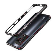 Funda Bumper Lujo Marco de Aluminio Carcasa para Xiaomi Black Shark 5 Pro 5G Rojo y Negro