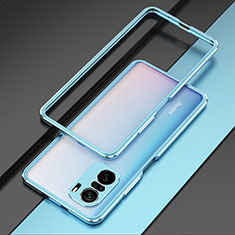 Funda Bumper Lujo Marco de Aluminio Carcasa para Xiaomi Mi 11i 5G Plata y Azul