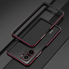 Funda Bumper Lujo Marco de Aluminio Carcasa para Xiaomi Mi 11X 5G Rojo y Negro