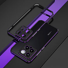 Funda Bumper Lujo Marco de Aluminio Carcasa para Xiaomi Mi 14 5G Morado